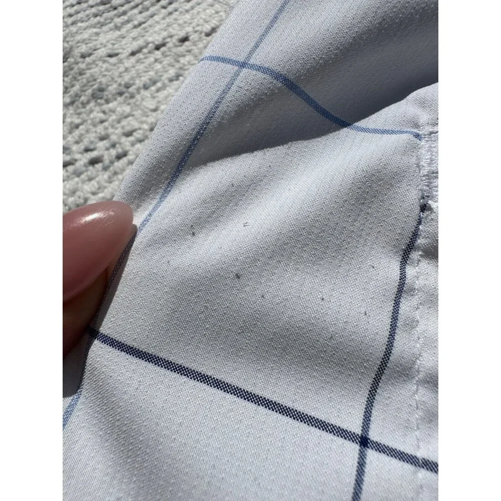 NIKE GOLF Shorts Medium White Blue Striped Chino Embroidered Swoosh Dri-Fit Mens - Picture 15 of 16